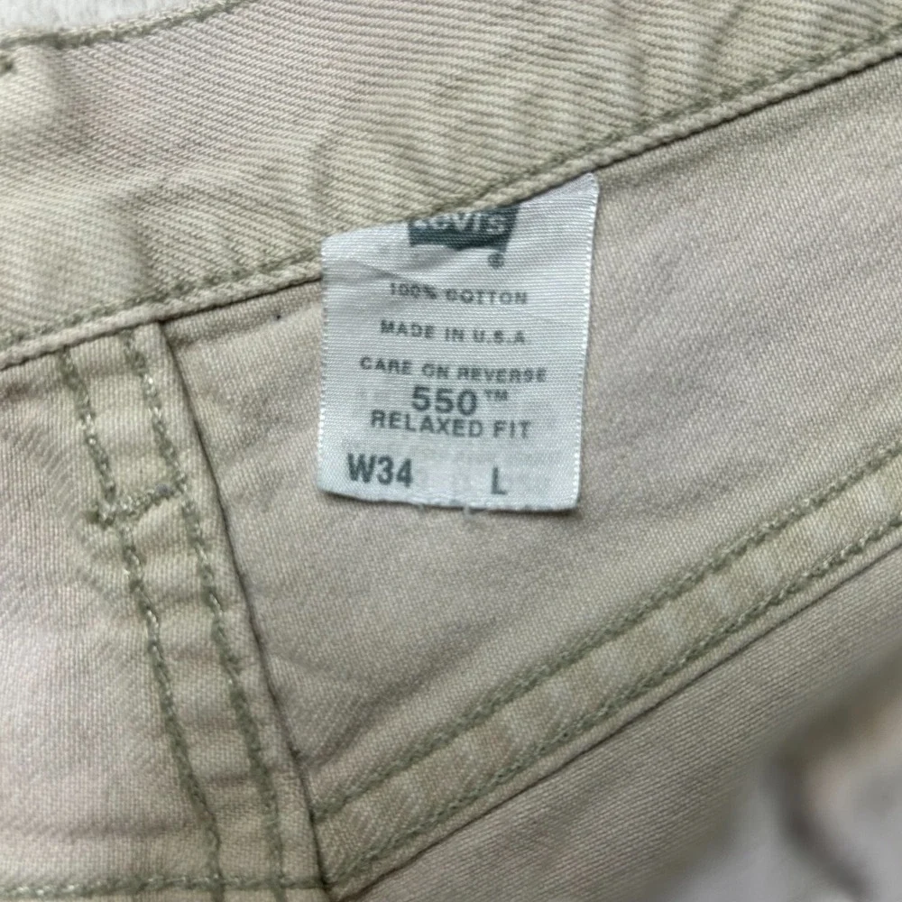 Vintage Levi's 550 Relaxed Fit Denim Shorts Mens 34 Beige Made In USA 